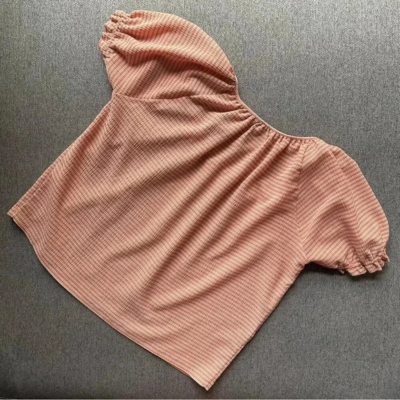 Madewell Texture & Thread Short Sleeve Peasant Blouse Top Small - Picture 3 of 6